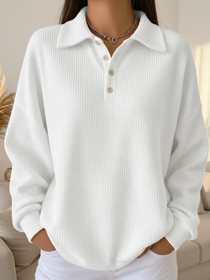 Mylene | Strukturierter Polo-Pullover
