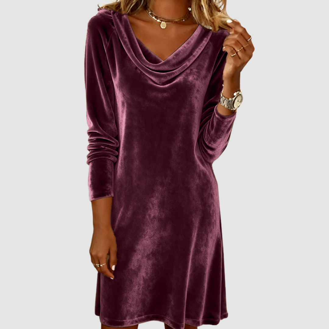 Misty™ Langärmliges Samtkleid