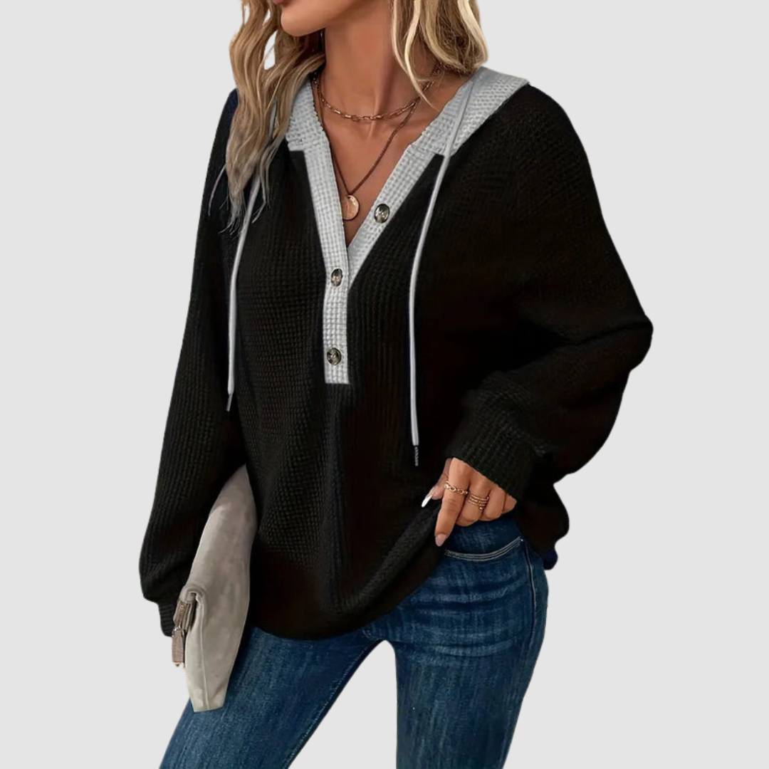 Trish™ Premium Gestrickter Langarm-Hoodie