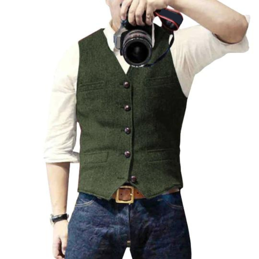 Jeremy | Wollgemischte Denim-Weste
