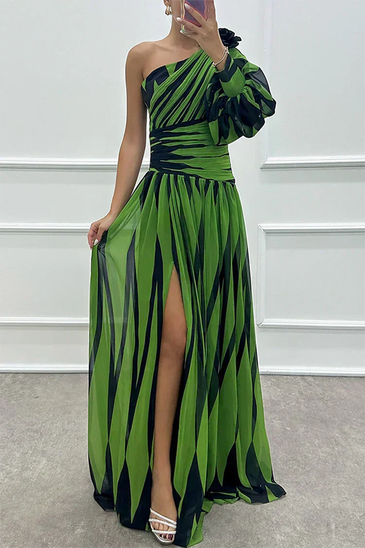 Shiloh - Elegantes Maxikleid mit Streifen und einem Schulterträger