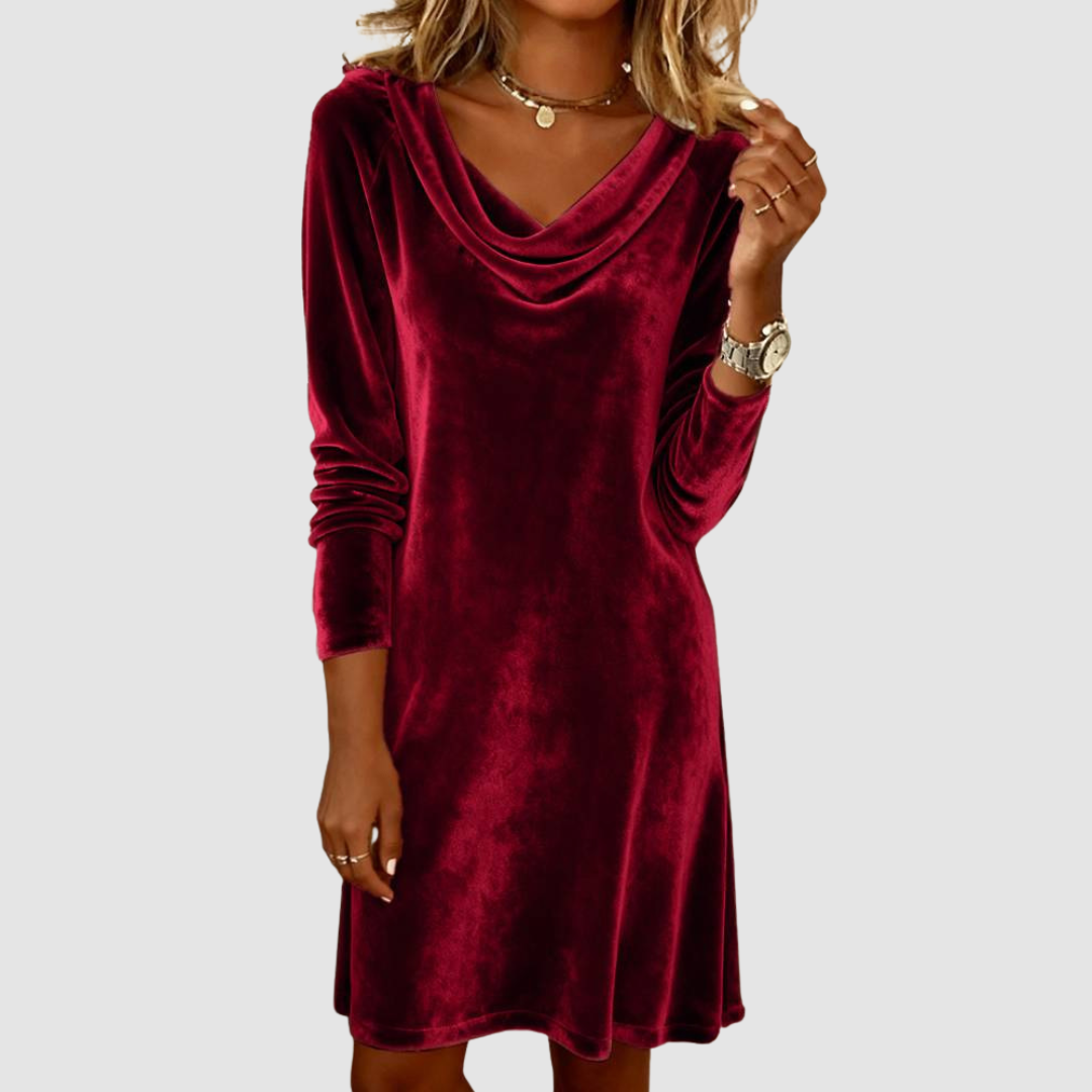 Misty™ Langärmliges Samtkleid
