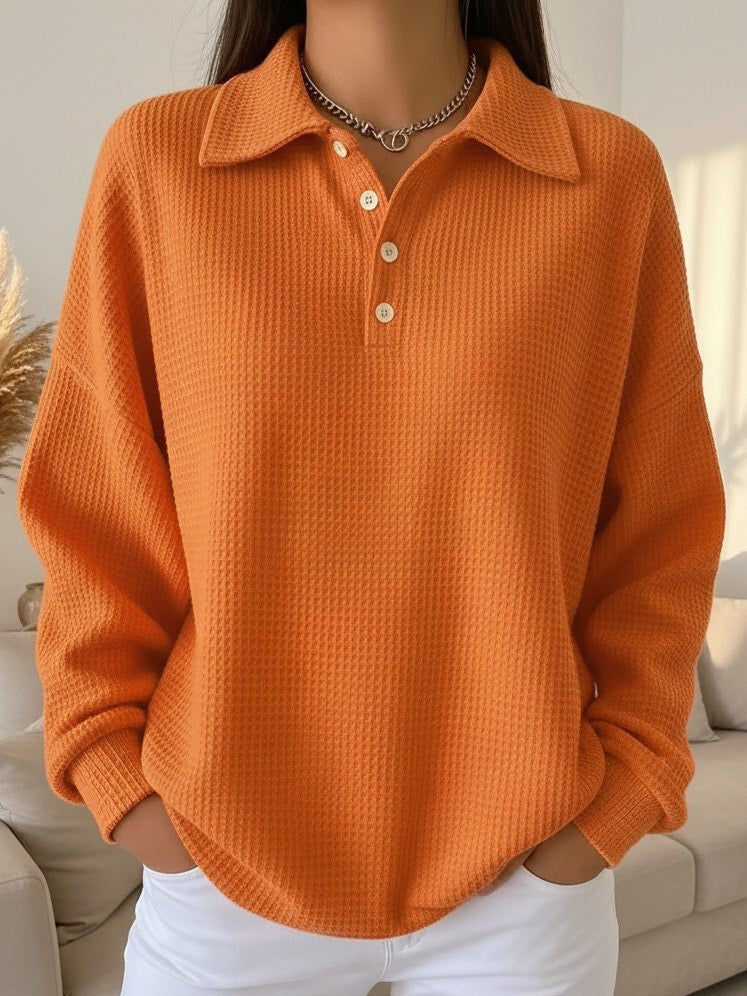 Mylene | Strukturierter Polo-Pullover