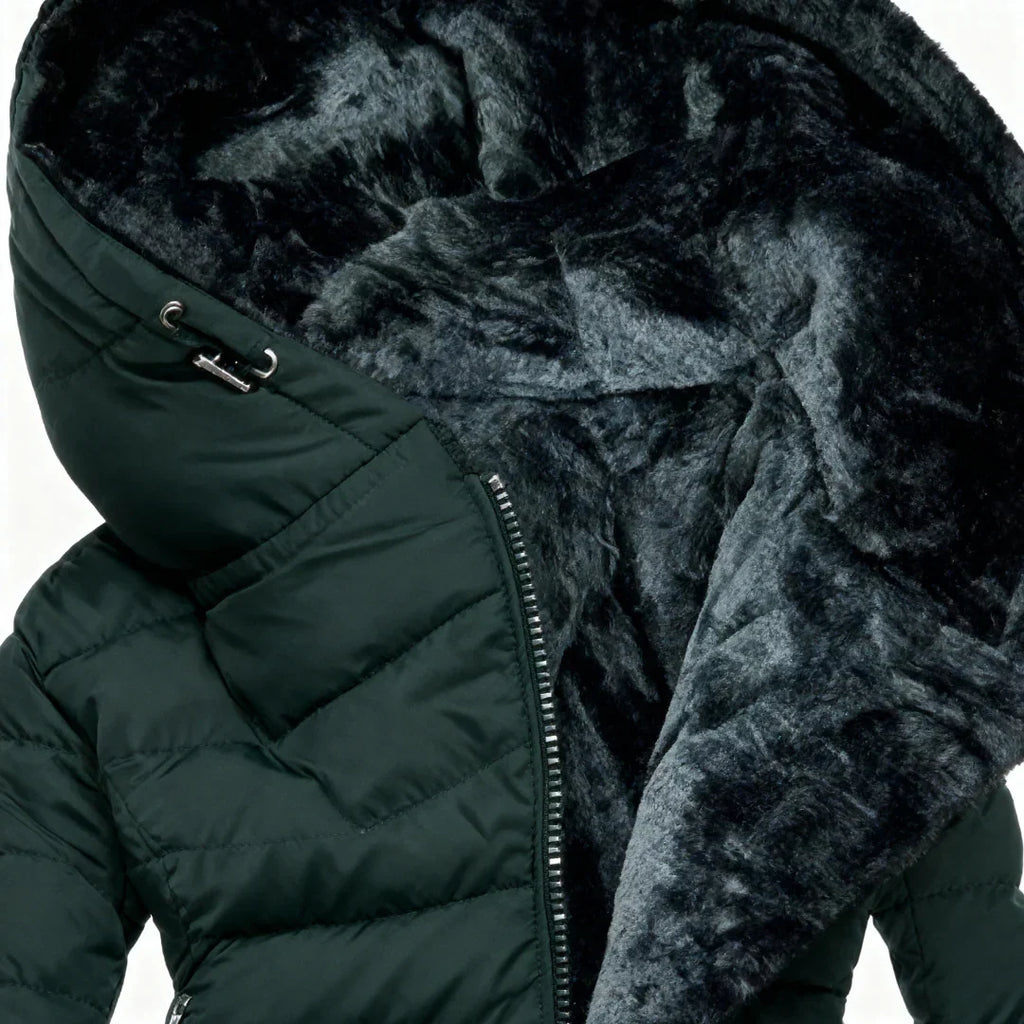 Marian | Slim-Fit Wintermantel mit Fellkapuze
