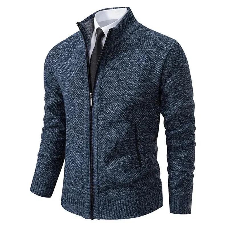 Leon | Strickpullover mit Reißverschluss und Taillierung