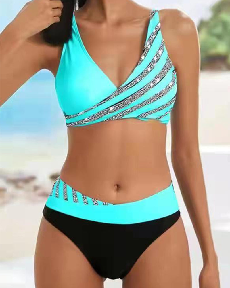 Mona - Bedruckter Bikini in Warmen Tönen