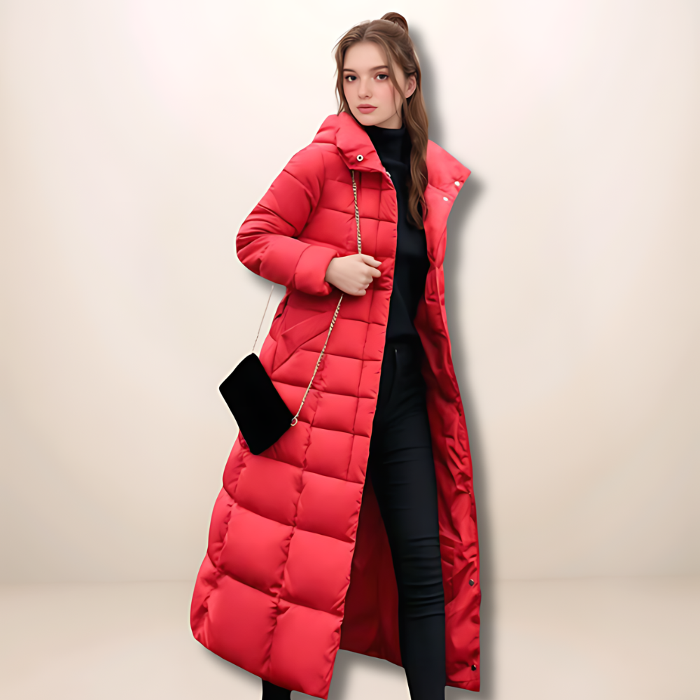 Deborah | Langer Warmer Wintermantel mit Fellkapuze