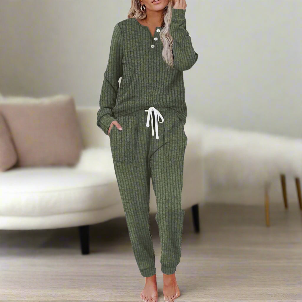 Alleyah | Geripptes 2-teiliges Pyjama-Set