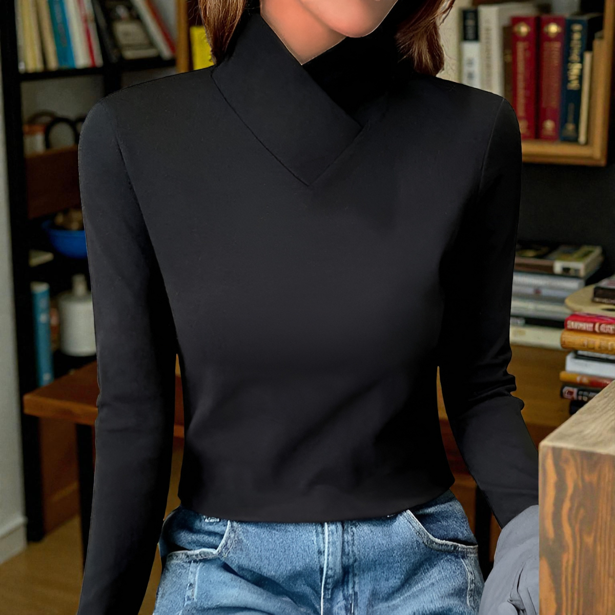 Sherie™ Eleganter Hochkragenpullover