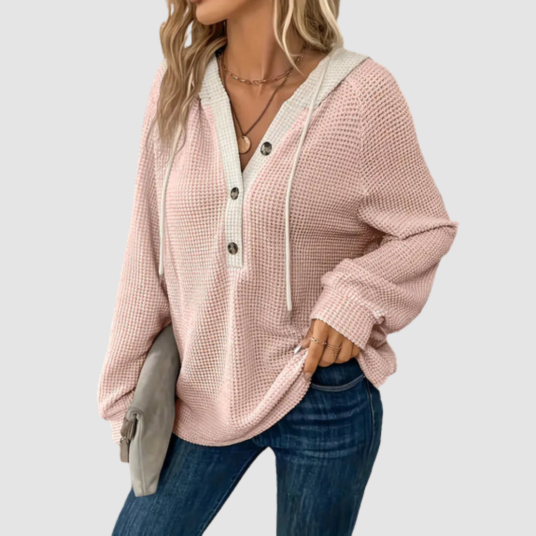 Trish™ Premium Gestrickter Langarm-Hoodie