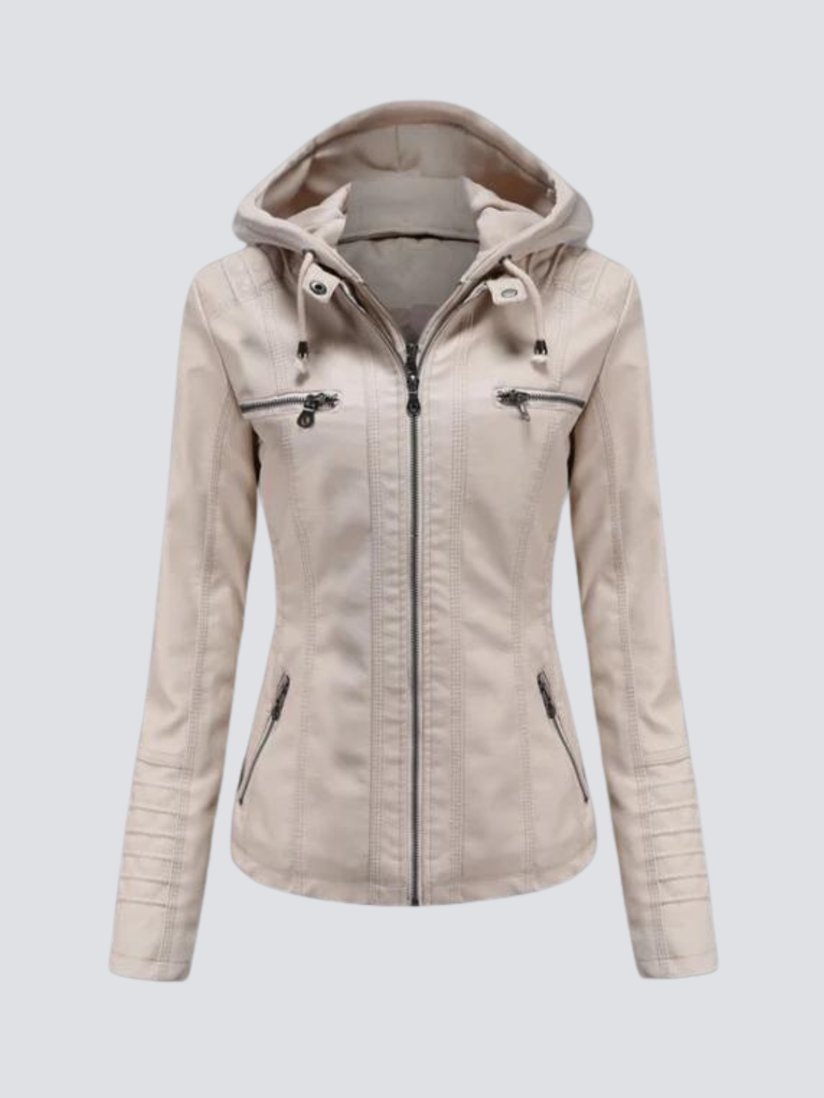 Coleen | Vegane Lederjacke mit Kapuze