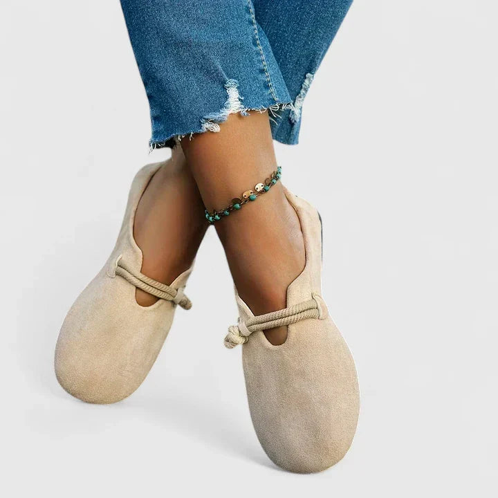 Reah | Trendiger Flacher Loafer mit Kordelriemen
