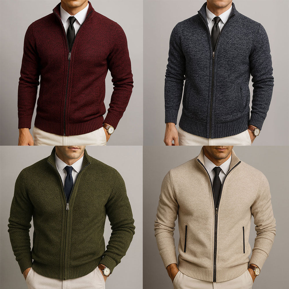 Japhet | Klassische Strickjacke mit Stehkragen