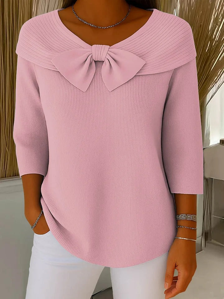 Kitty | Strickpullover mit Schleifendrapierung