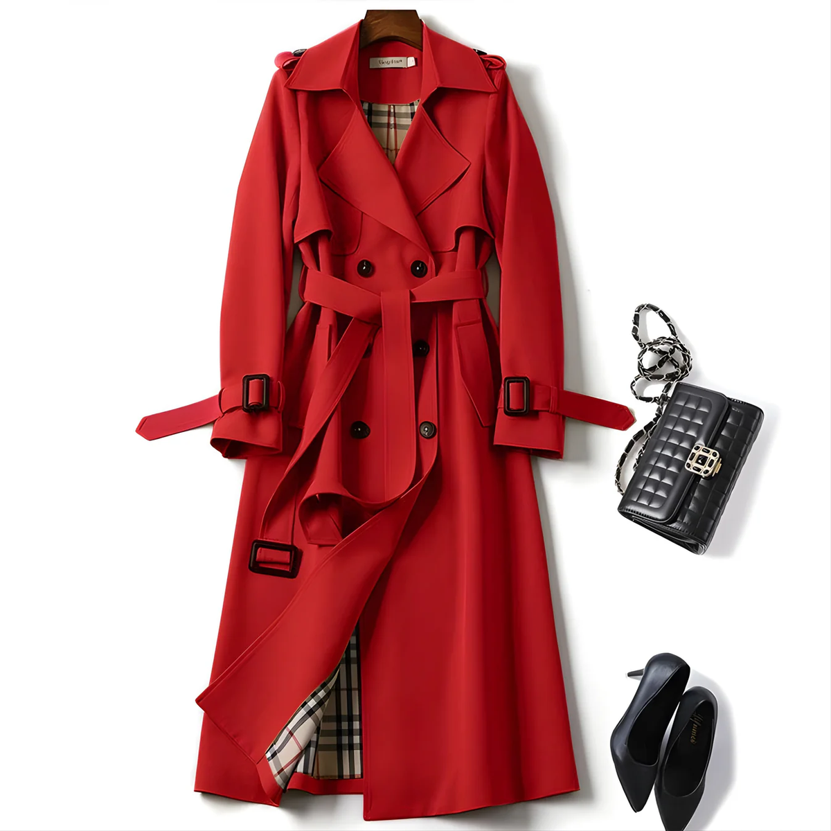 Dinah | Zweireihiger Trenchcoat mit Gürtel