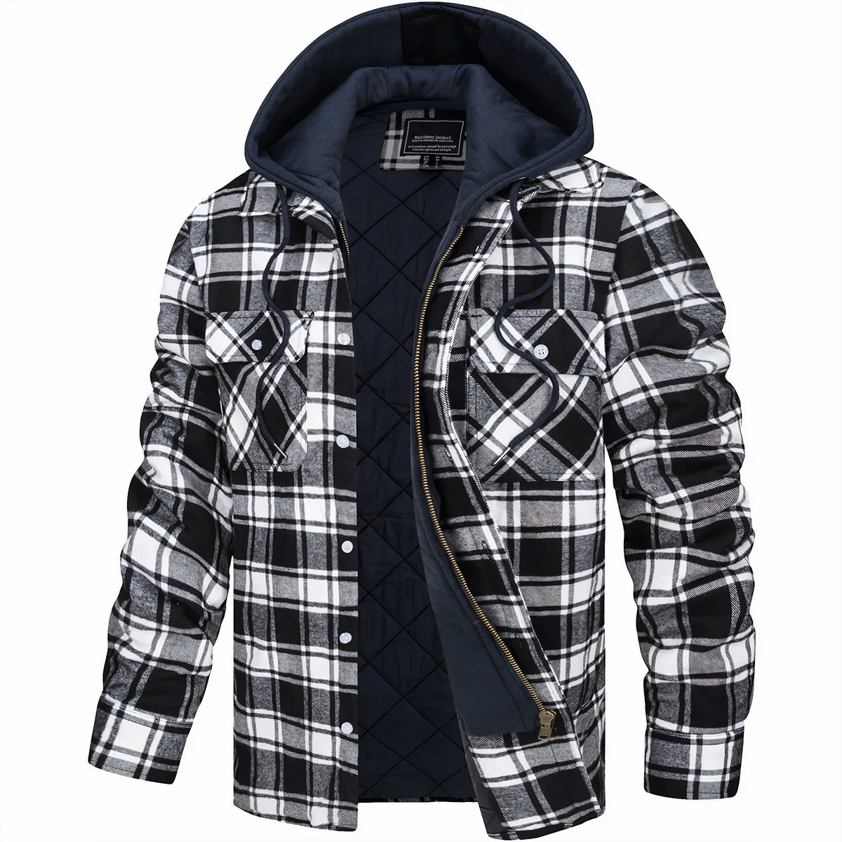 Tommaso | Karierte Jacke mit Zip-Verschluss